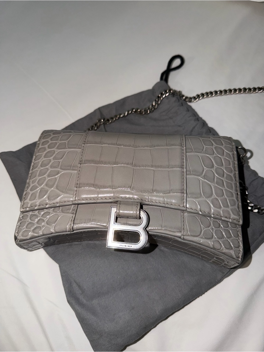 Balenciaga Hourglass Leather Chain Wallet